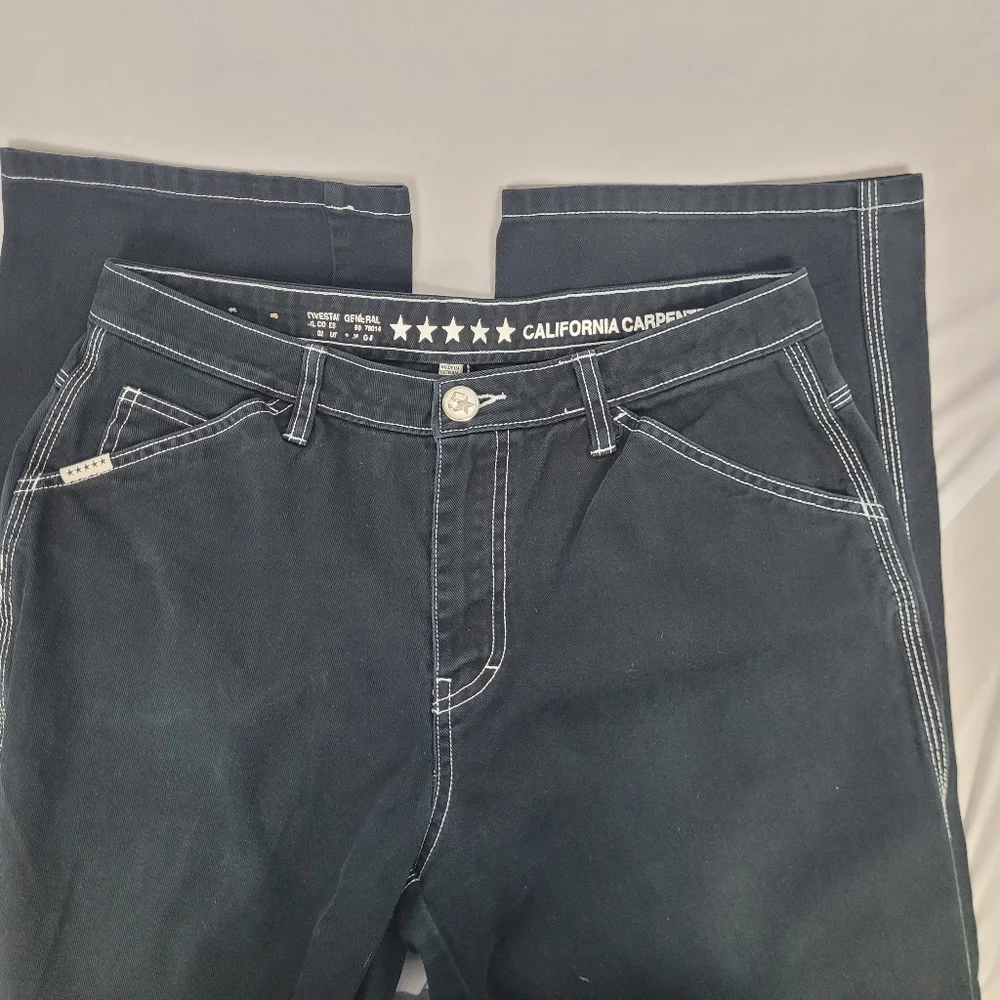 Fivestar General California Carpenter Black With White Stitching Size 11 / 30